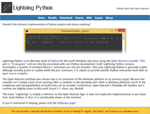 Tablet Screenshot of lightningpython.org